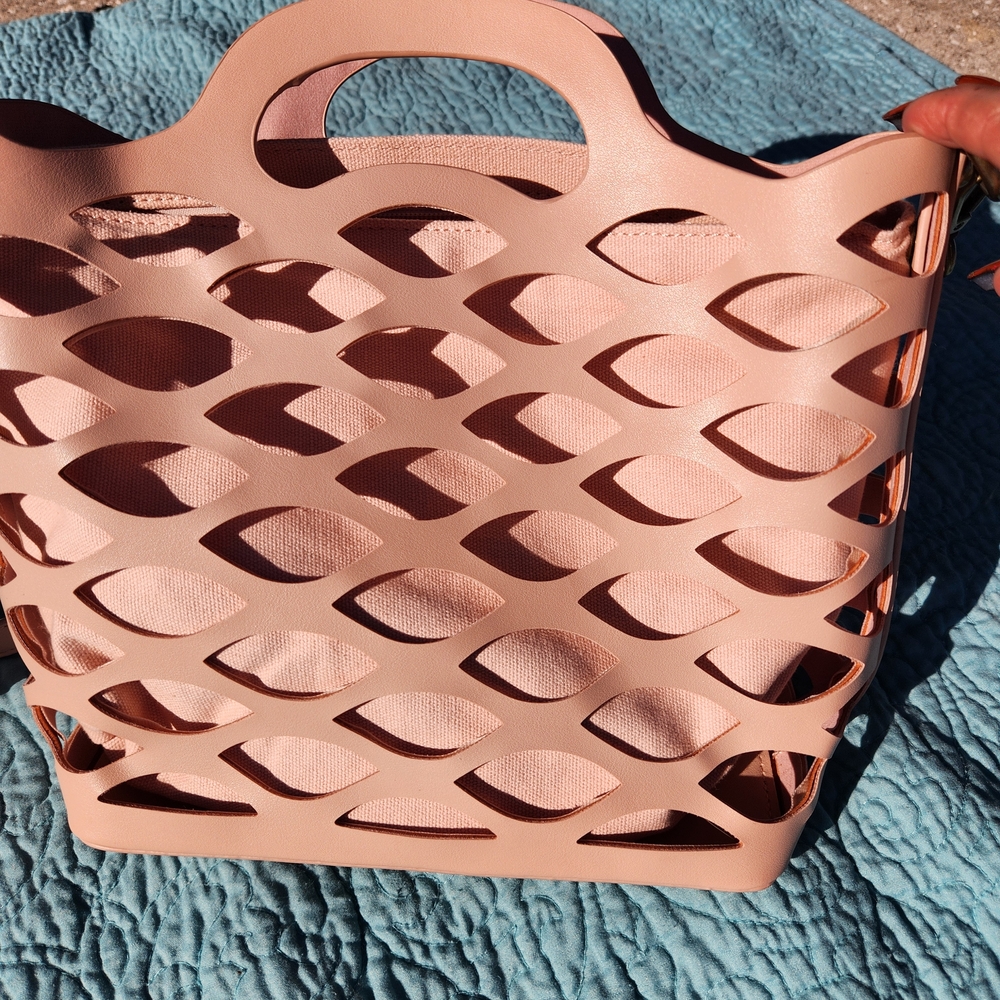 Joy Susan Pink Cutout Tote Bag